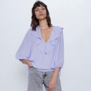 NWT Zara Ruffled Blouse